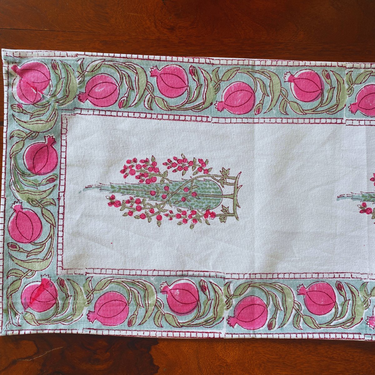 Kachnar Table Runner, 100% cotton, 13" x 72" - Coral Slub - 