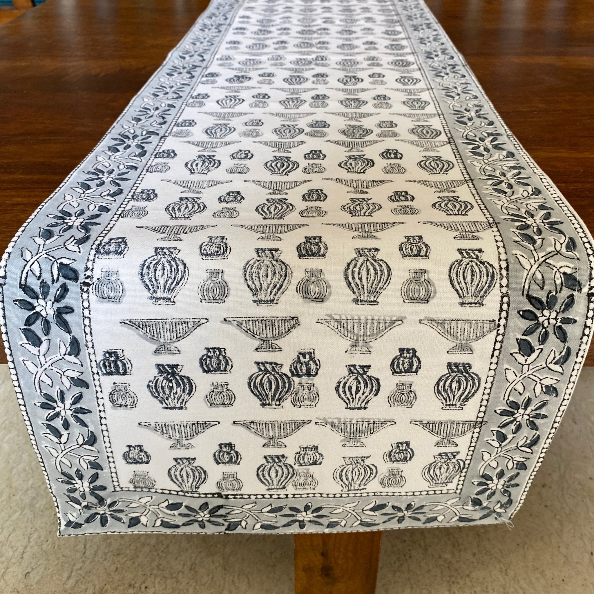 Kalash Table Runner, 100% cotton, 13" x 72" - Coral Slub - 