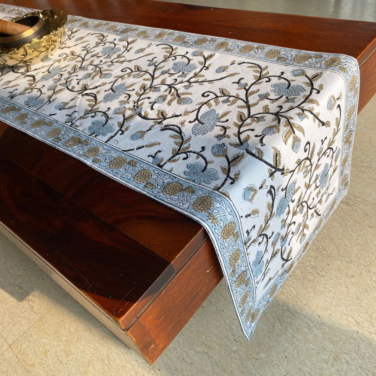 Kasturi Table Runner, 100% cotton, 13" x 72" - Coral Slub - 