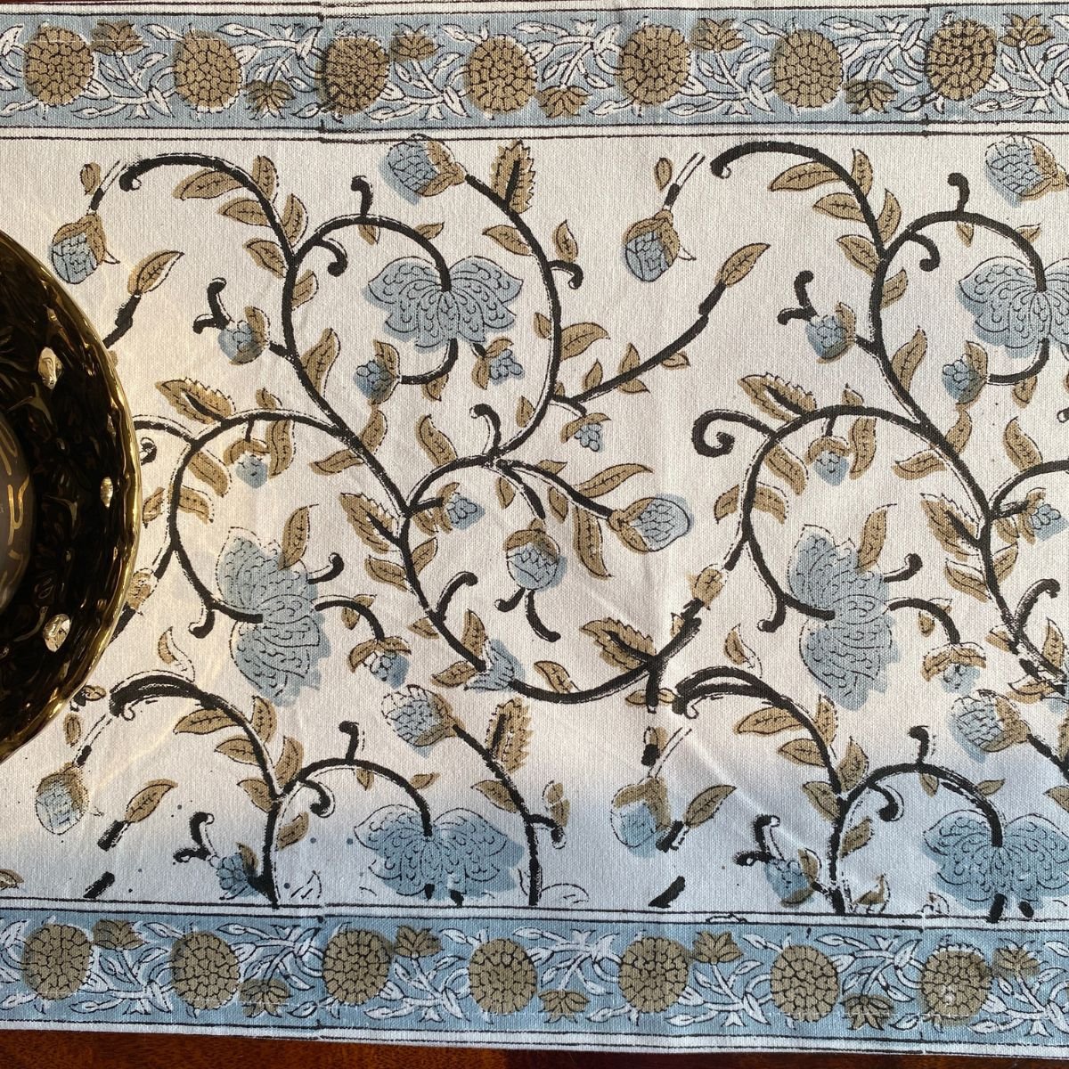 Kasturi Table Runner, 100% cotton, 13" x 72" - Coral Slub - 