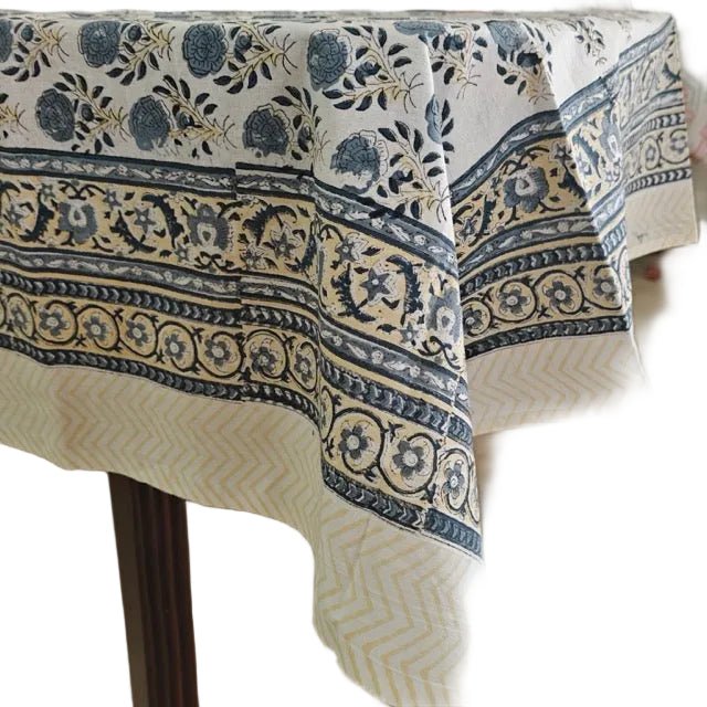 Kora 6 Seater Dining Table Cover, 100% Cotton, 60" x 90" - Coral Slub -
