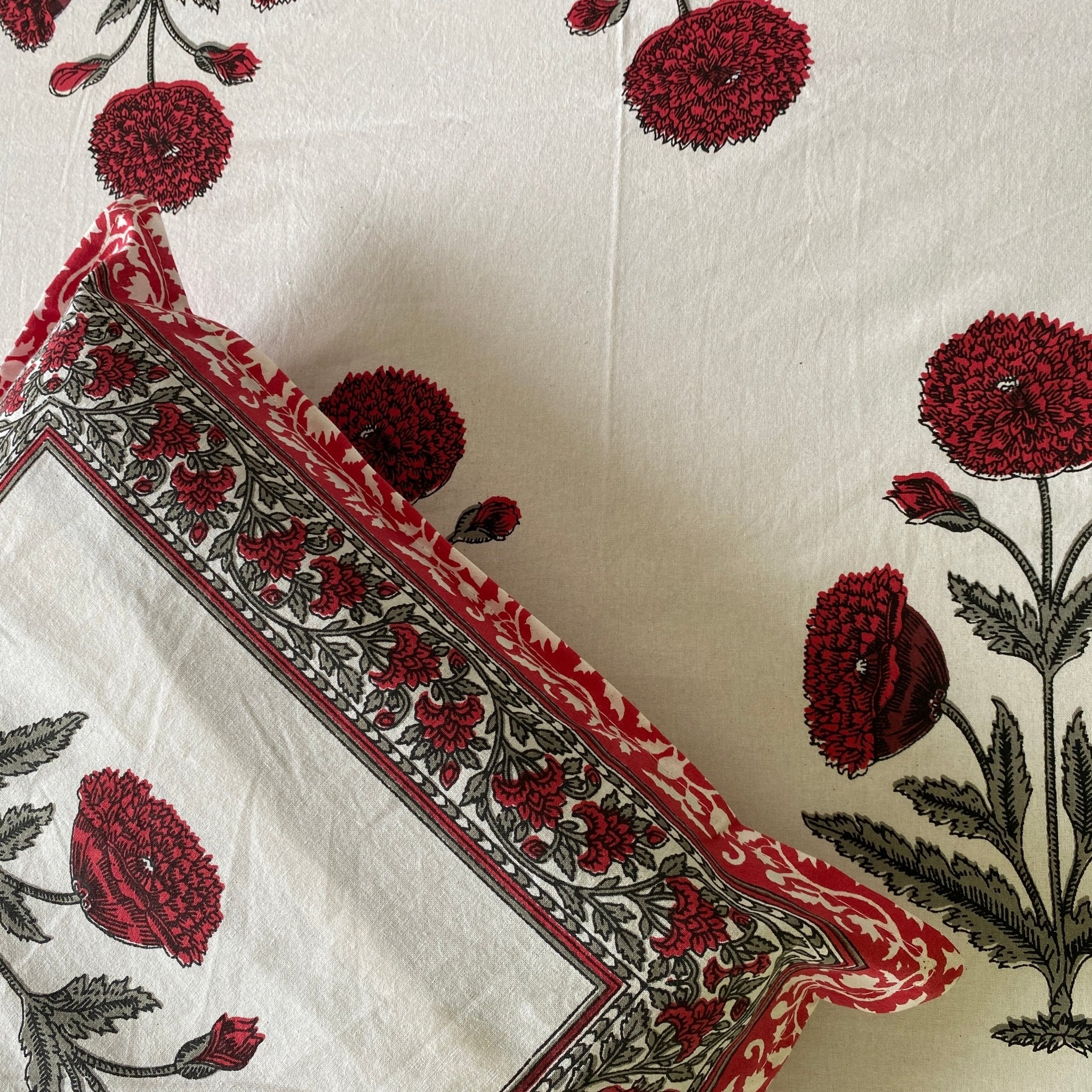 Laalima Bedsheet Set 100% Cotton, King Size, 100" x 108" - Coral Slub - 