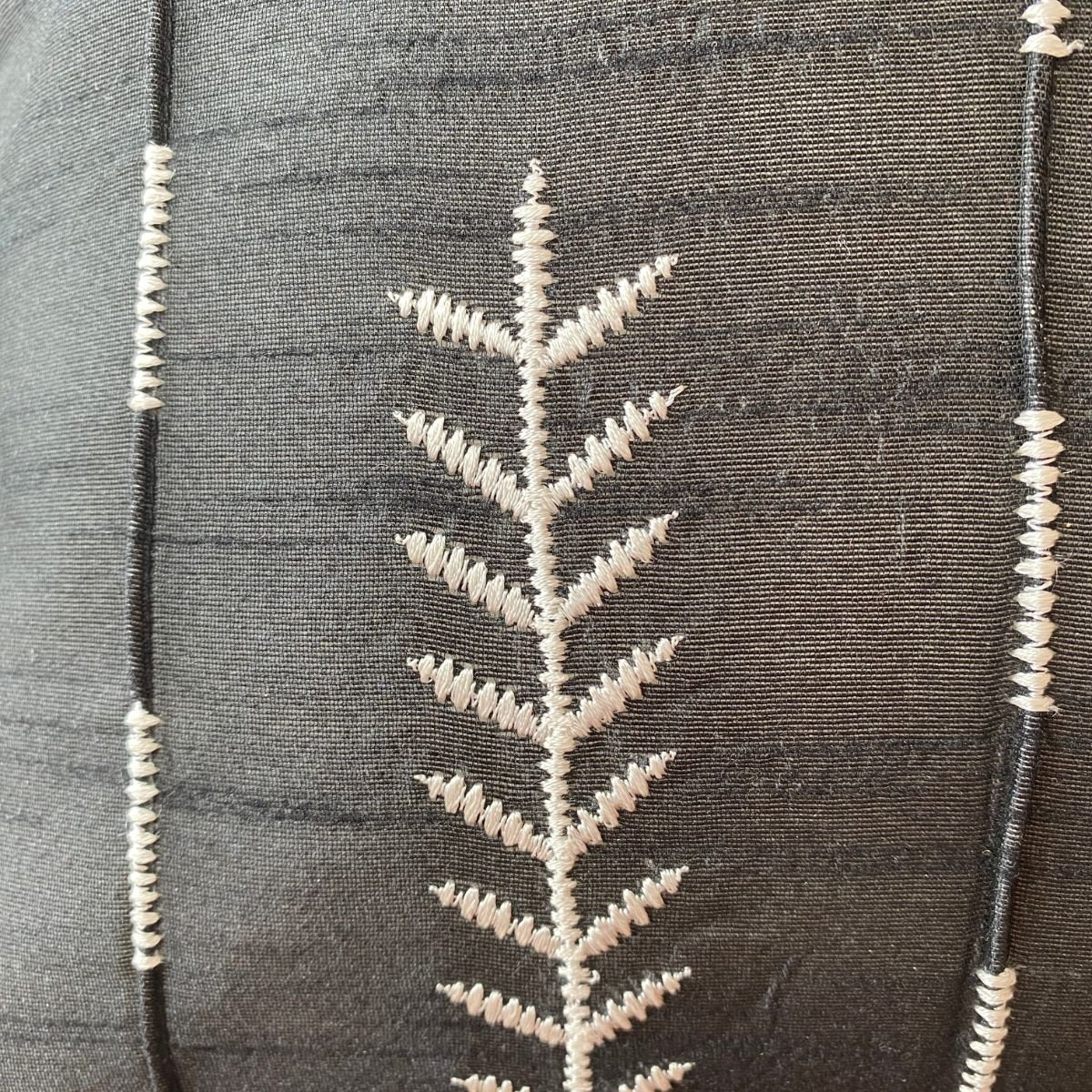 Loom Black Cushion Cover, Pack of 1, 16" x 16" - Coral Slub - 