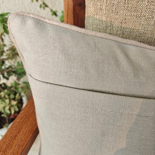 Lumi Embroidered Cushion Cover - Coral Slub - 