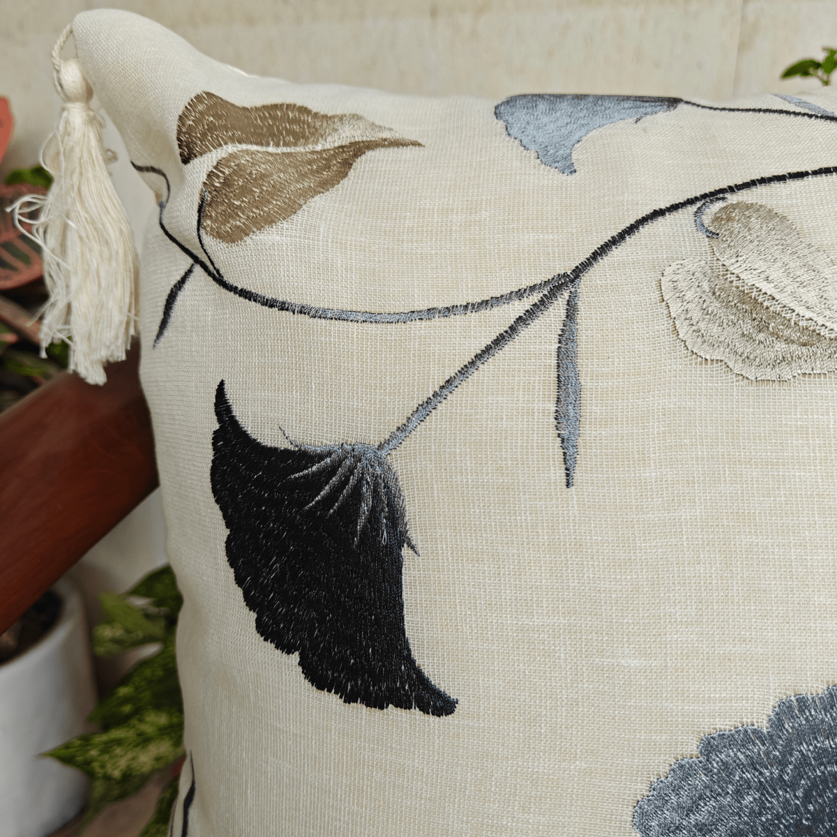 Luxe Cushion Cover Set – Tissue Fabric – 16" x 16" (Set of 2 Designs) - Coral Slub - 