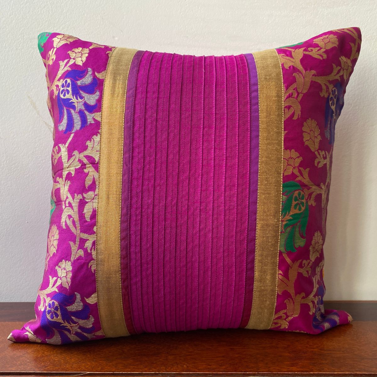 Majesty Magenta Cushion Cover, Pack of 1, 16" x 16" - Coral Slub - 