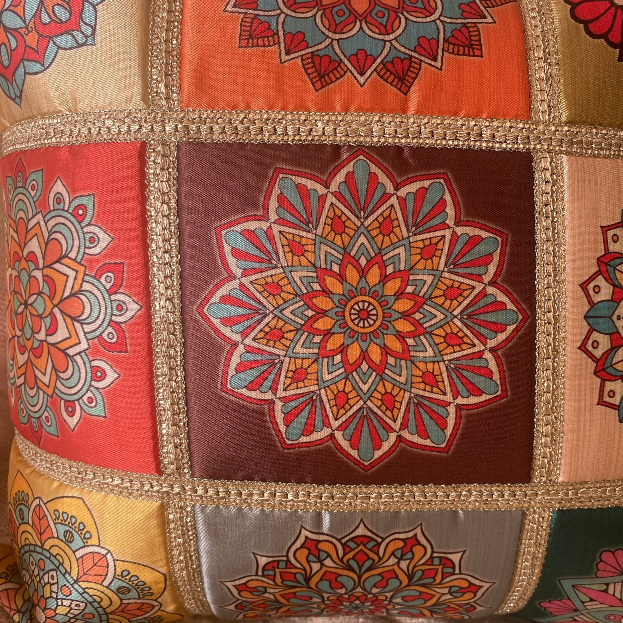 Mandala Auburn Cushion Covers, 16" x 16", Pack of 2 - Coral Slub - 