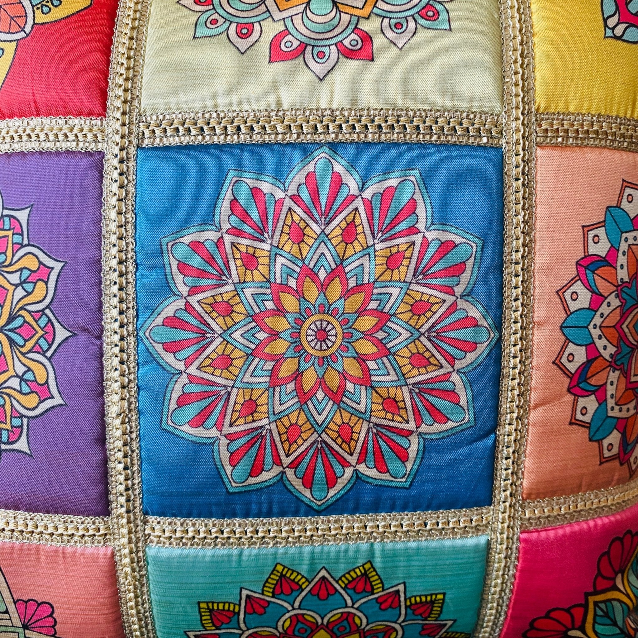 Mandala Medley Cushion Covers, 16" x 16", Pack of 2 - Coral Slub - 