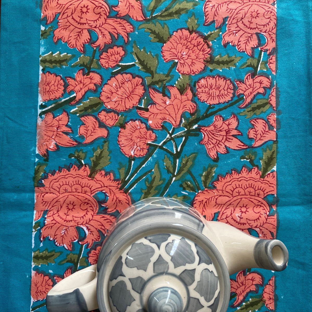 Marigold Table Runner, 100% cotton, 13" x 72" - Coral Slub - 