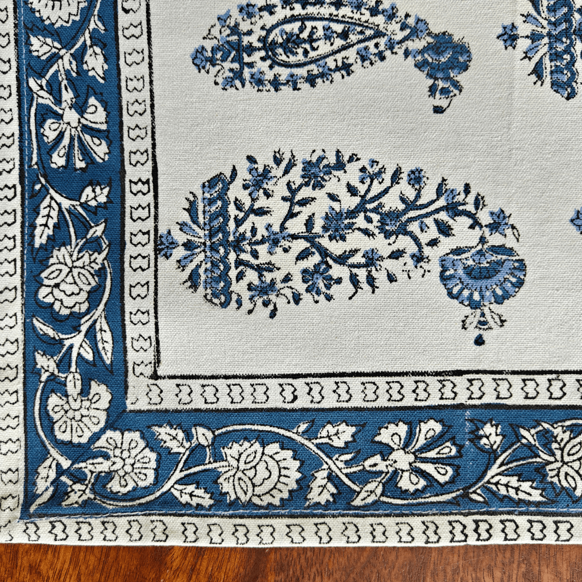 Mayur Hand Block Print Placemats, 12" x 18", Set of 6 - Coral Slub - 