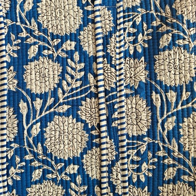 Mehfil Block Print Tote Bag - Coral Slub - 