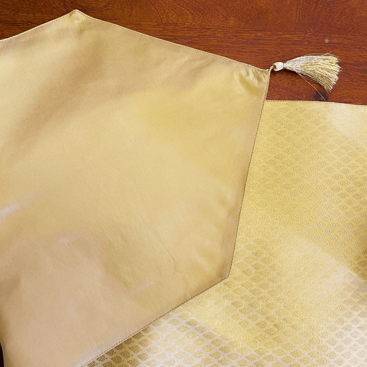 Mirage Desert Sand Brocade Table Runner 12" x 72" - Coral Slub - 