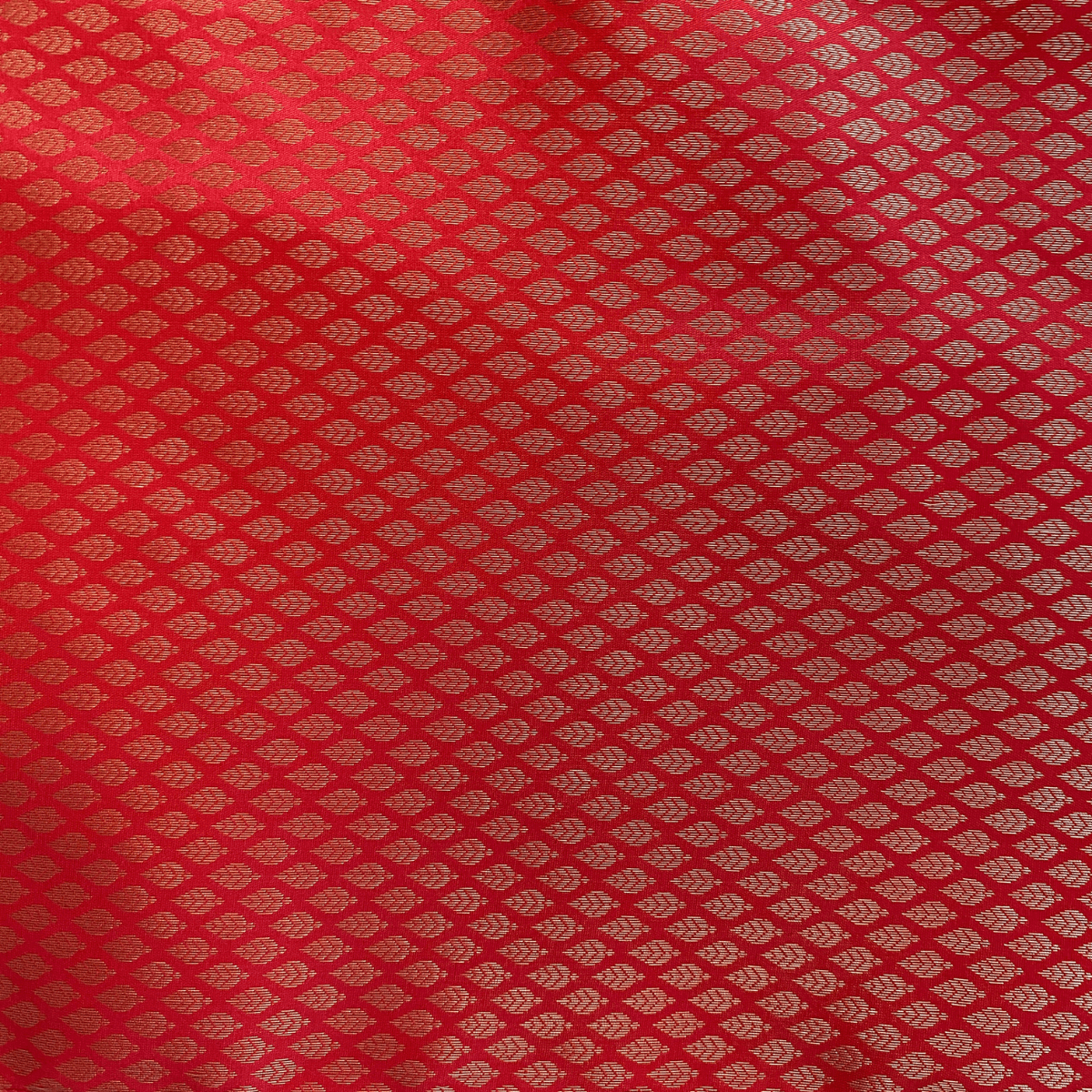 Mirage Scarlet Red Brocade Table Runner 12" x 72" - Coral Slub - 