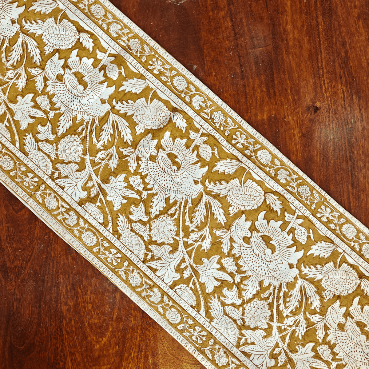 Mogra Table Runner, 100% cotton, 11" X 72" - Coral Slub - 