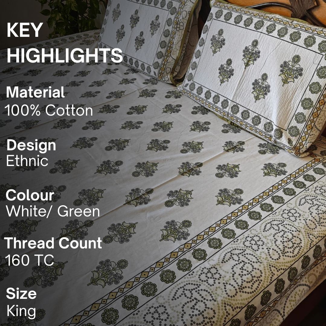 Mohar Bedsheet Set, King Size - Coral Slub - 