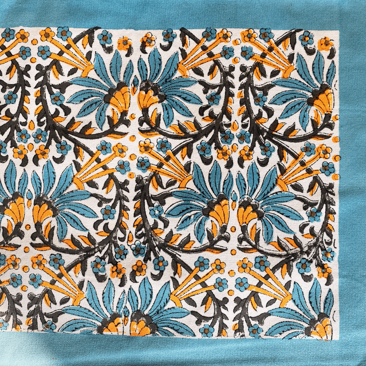 Nalini Hand Block Print Placemats, 12" x 18", Set of 6 - Coral Slub - 