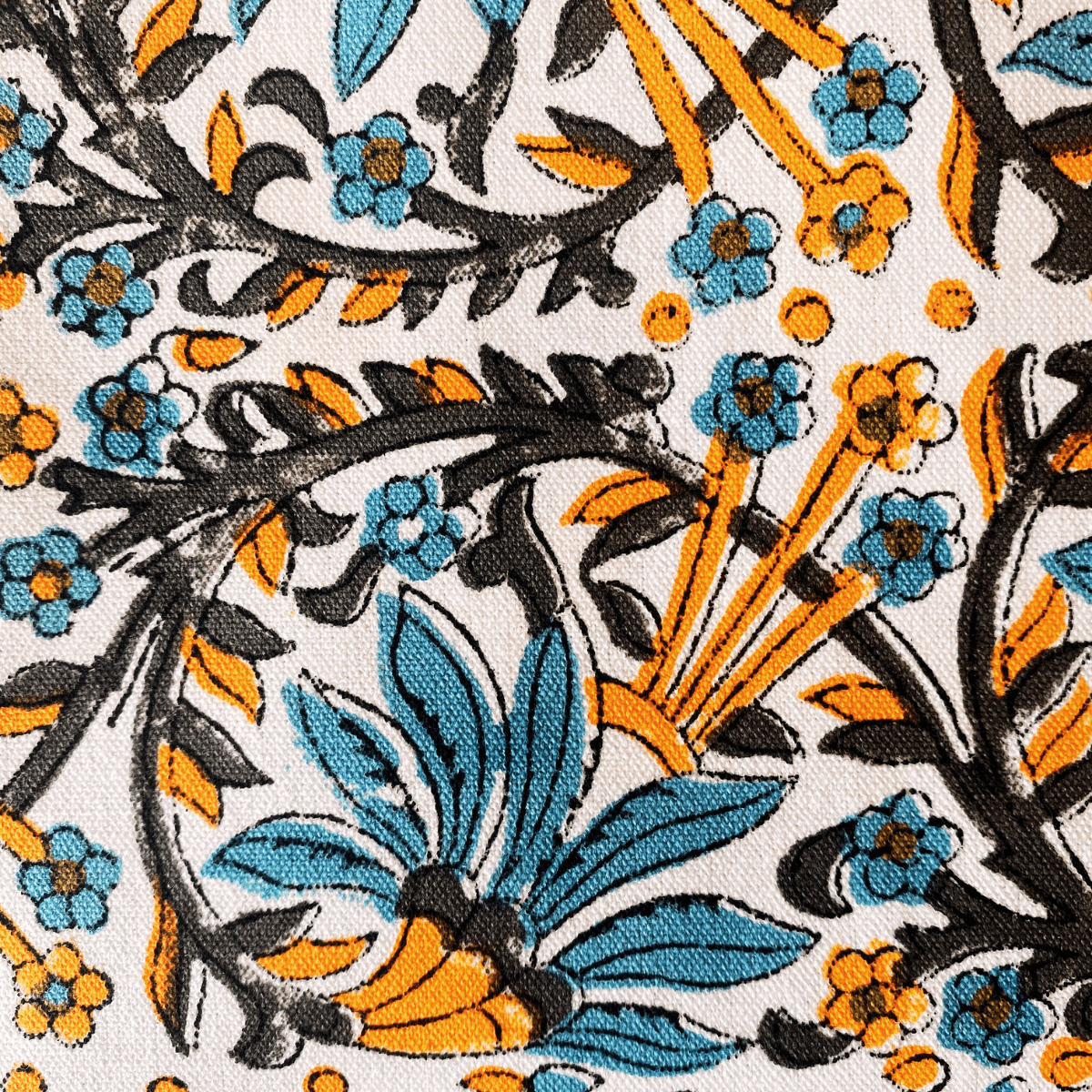 Nalini Hand Block Print Placemats, 12" x 18", Set of 6 - Coral Slub - 