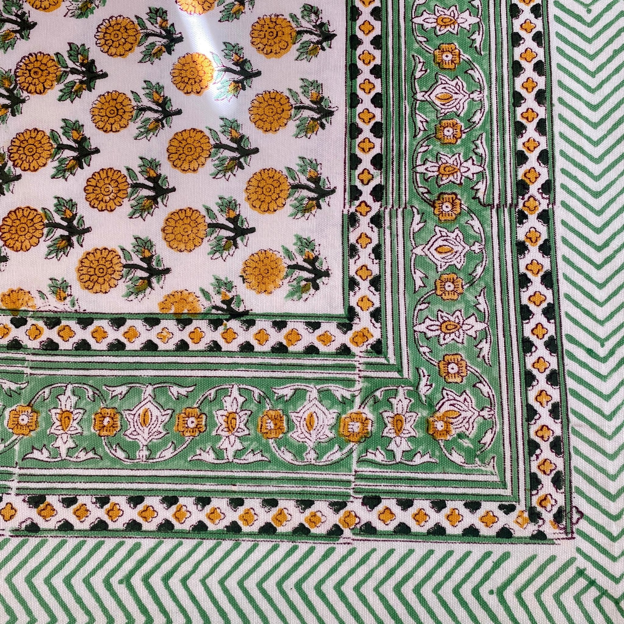 Nargis 6 Seater Dining Table Cover, 100% Cotton Canvas, 60" x 90" - Coral Slub - 