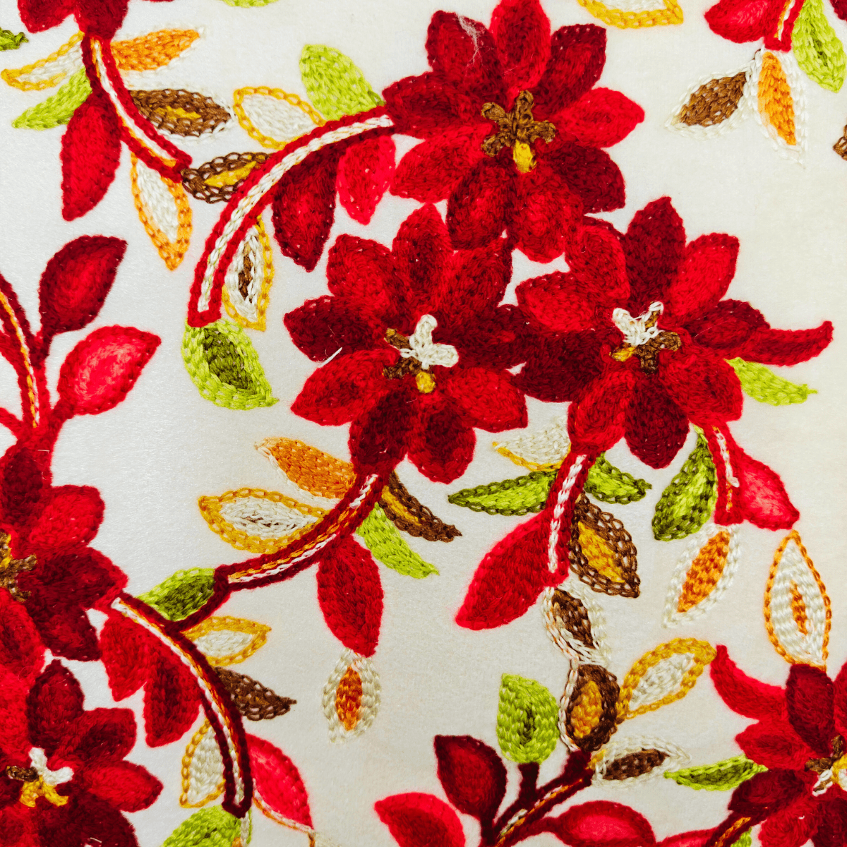 Nazara Embroidered Cushion Cover, 16" x 16", Pack of 1 - Coral Slub - 