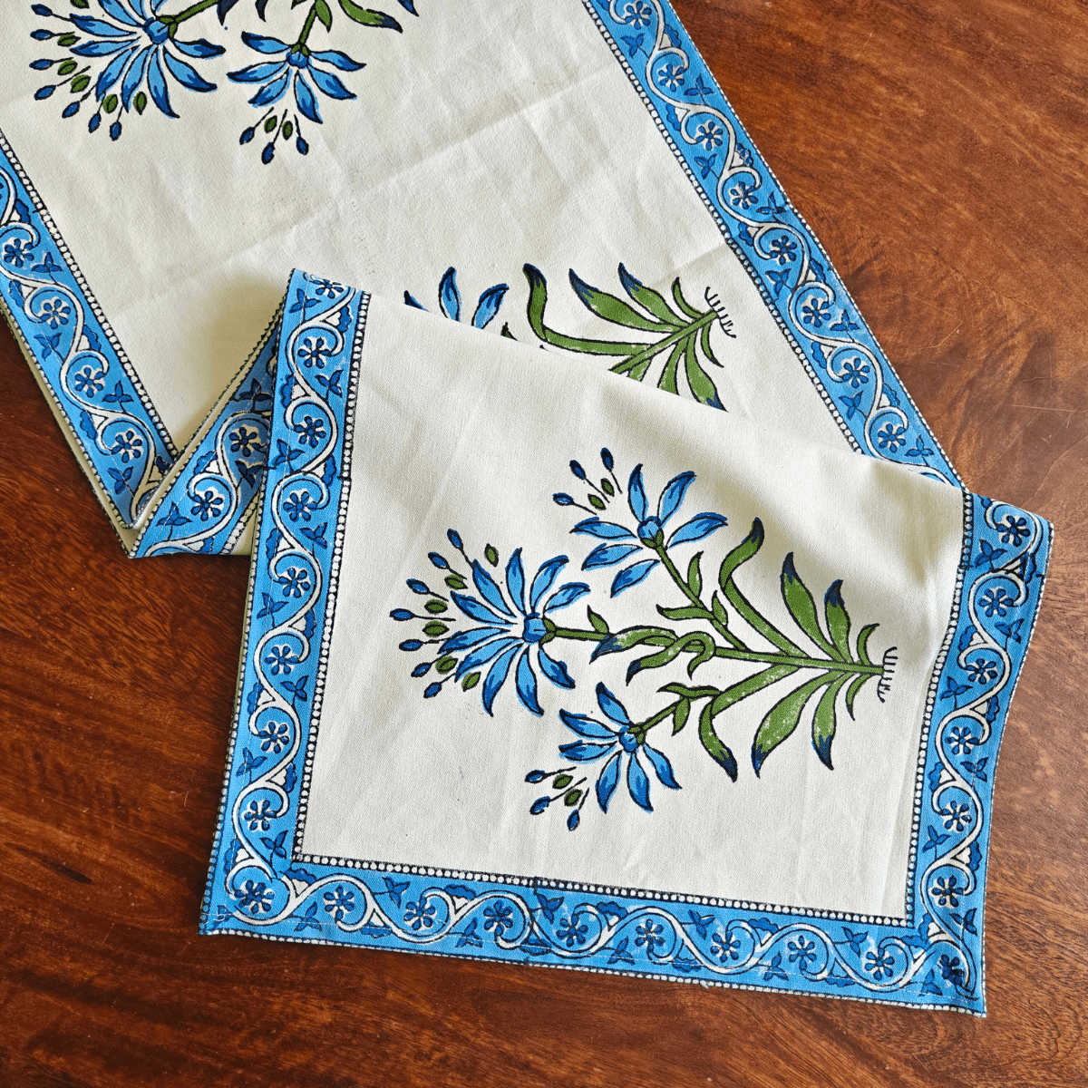 Neela Table Runner, 100% cotton, 13" X 72" - Coral Slub - 