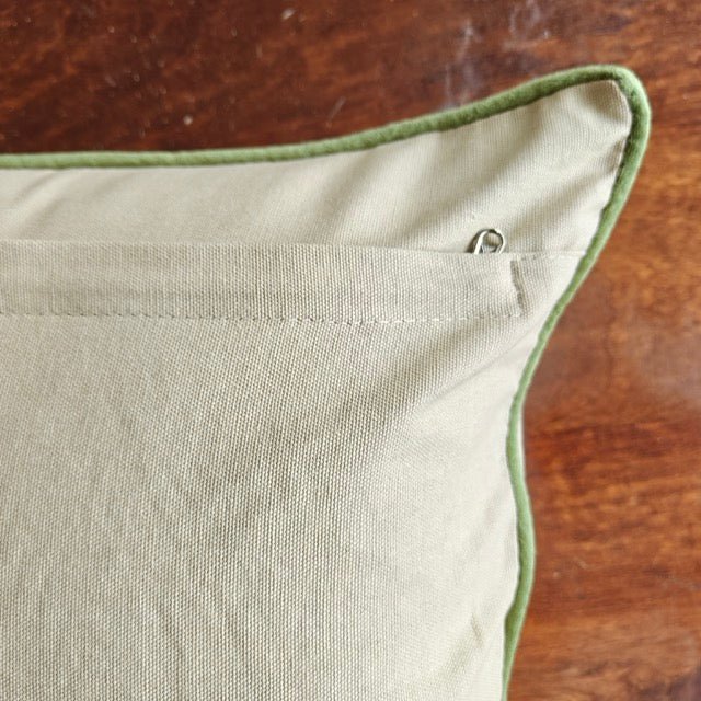 Noa Embroidered Cushion Cover - Coral Slub -