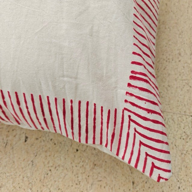 Noorani Printed Cushion Covers, Pack of 5 - Coral Slub - 