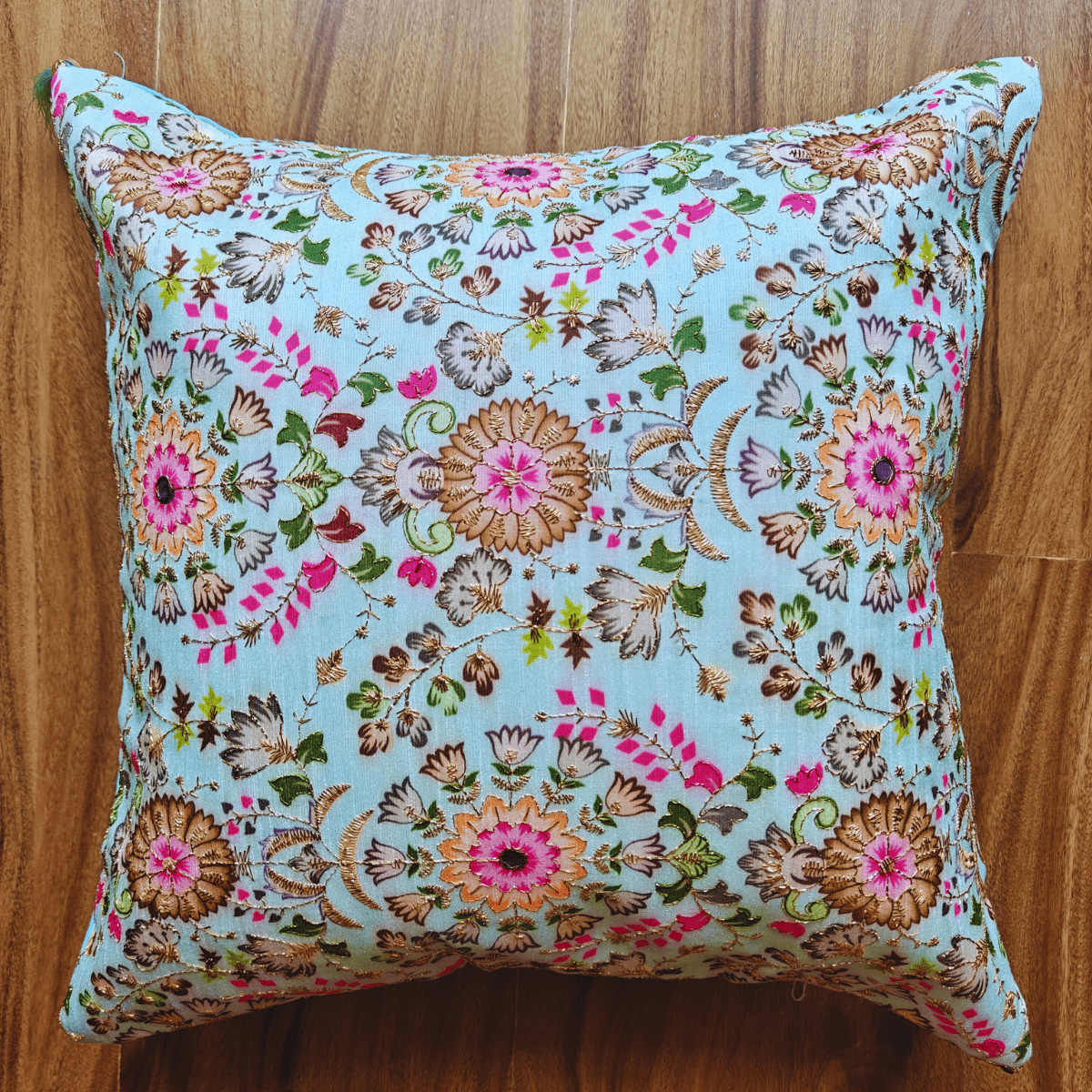 Noormahal Cushion Cover, 16" x 16", Pack of 1 - Coral Slub - 