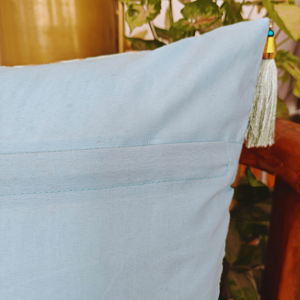 Noormahal Cushion Cover, 16" x 16", Pack of 1 - Coral Slub - 