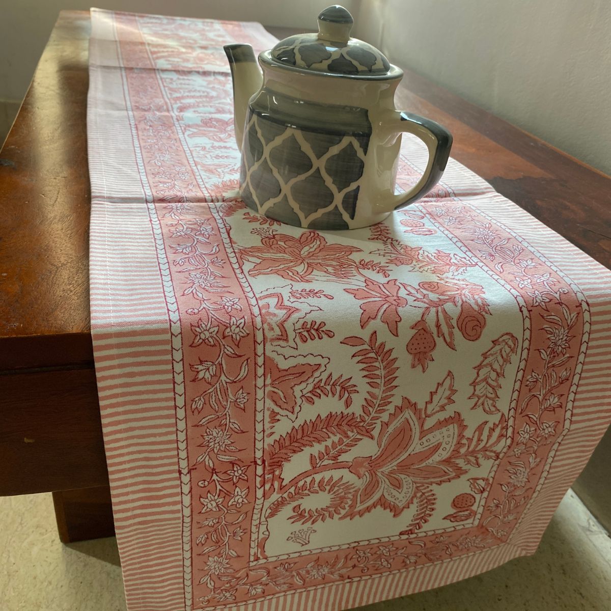 Padma Table Runner, 100% cotton, 13" x 72" - Coral Slub - 