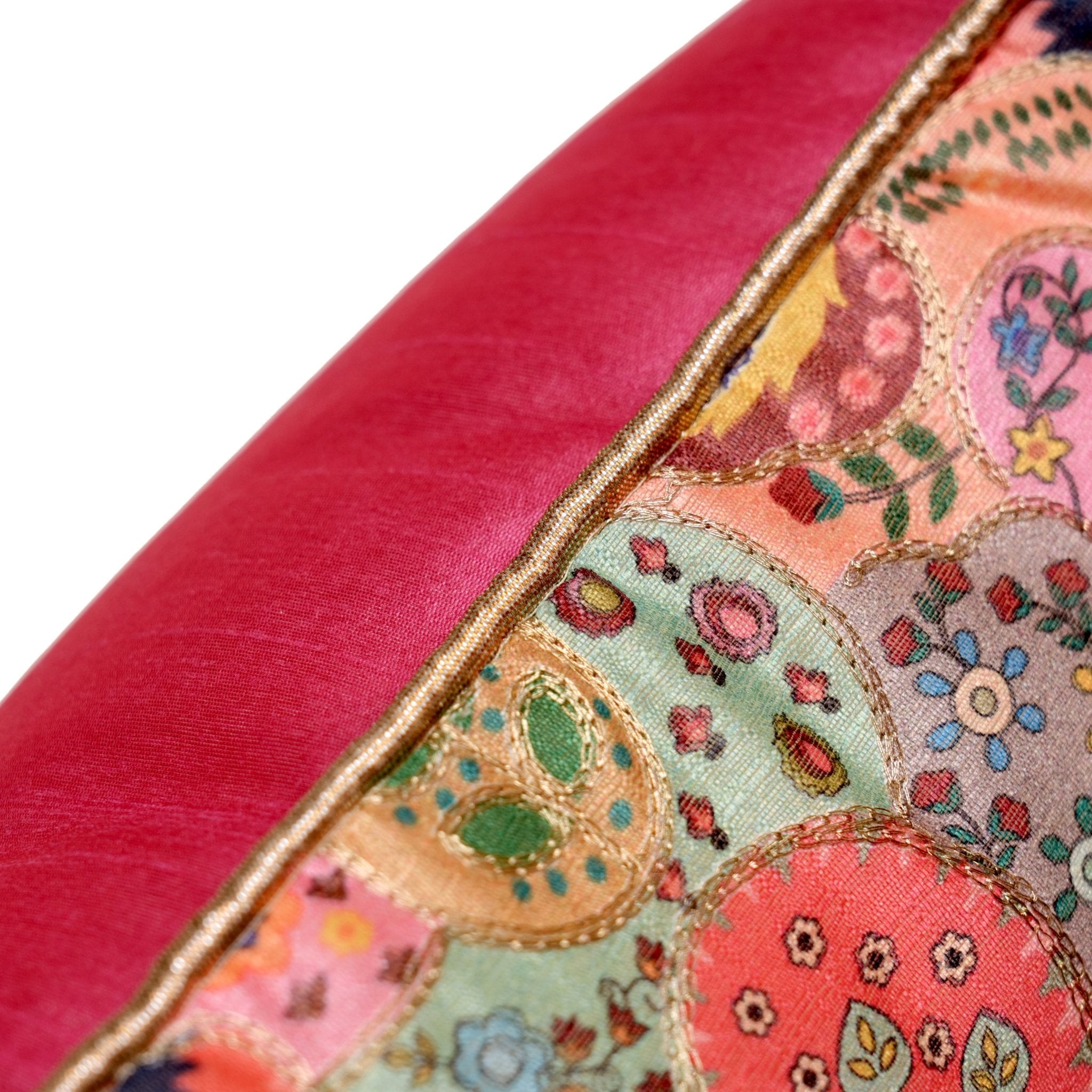 Paisley Pop Cushion Cover, Pack of 2, 16" x 16" - Coral Slub - 