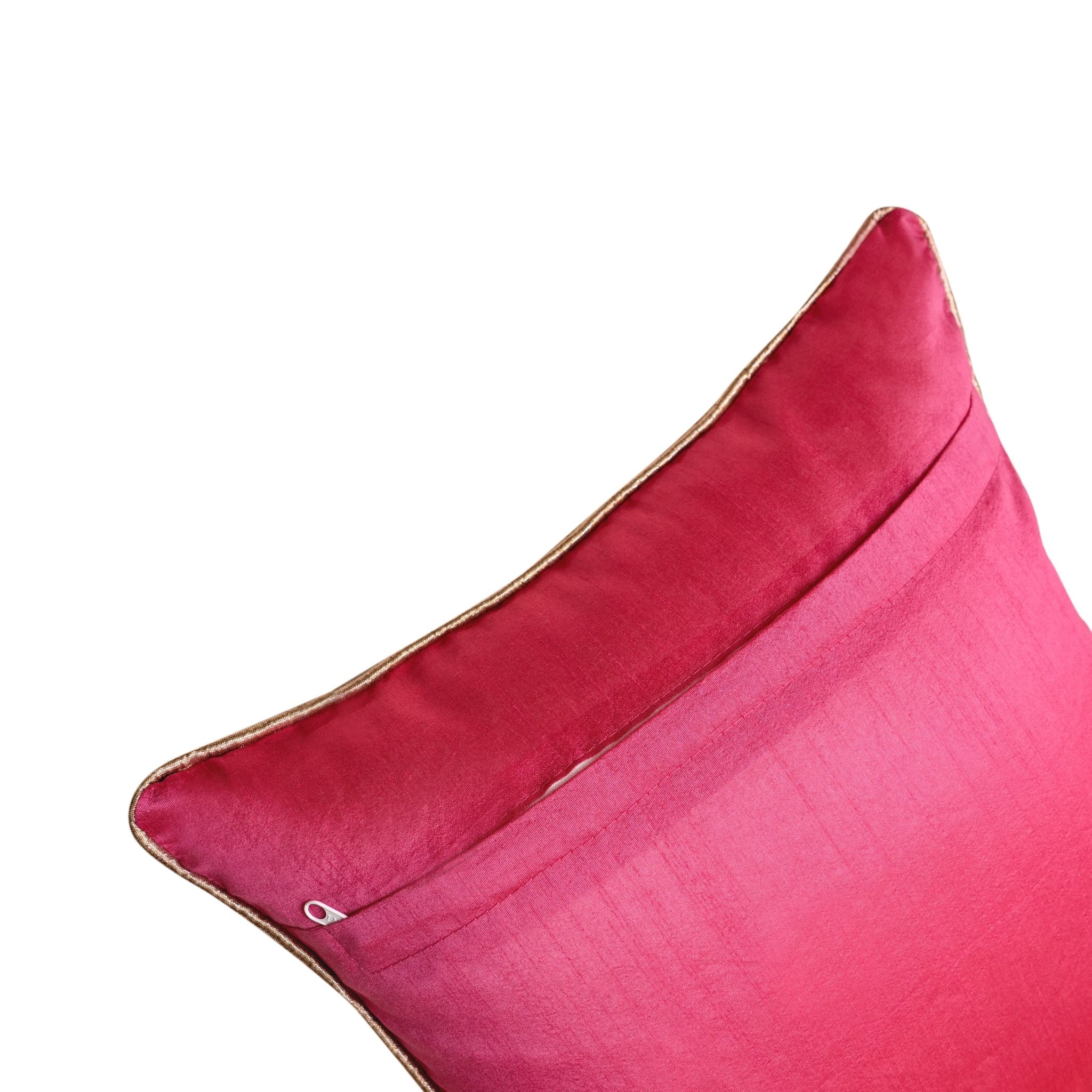 Paisley Pop Cushion Cover, Pack of 2, 16" x 16" - Coral Slub - 