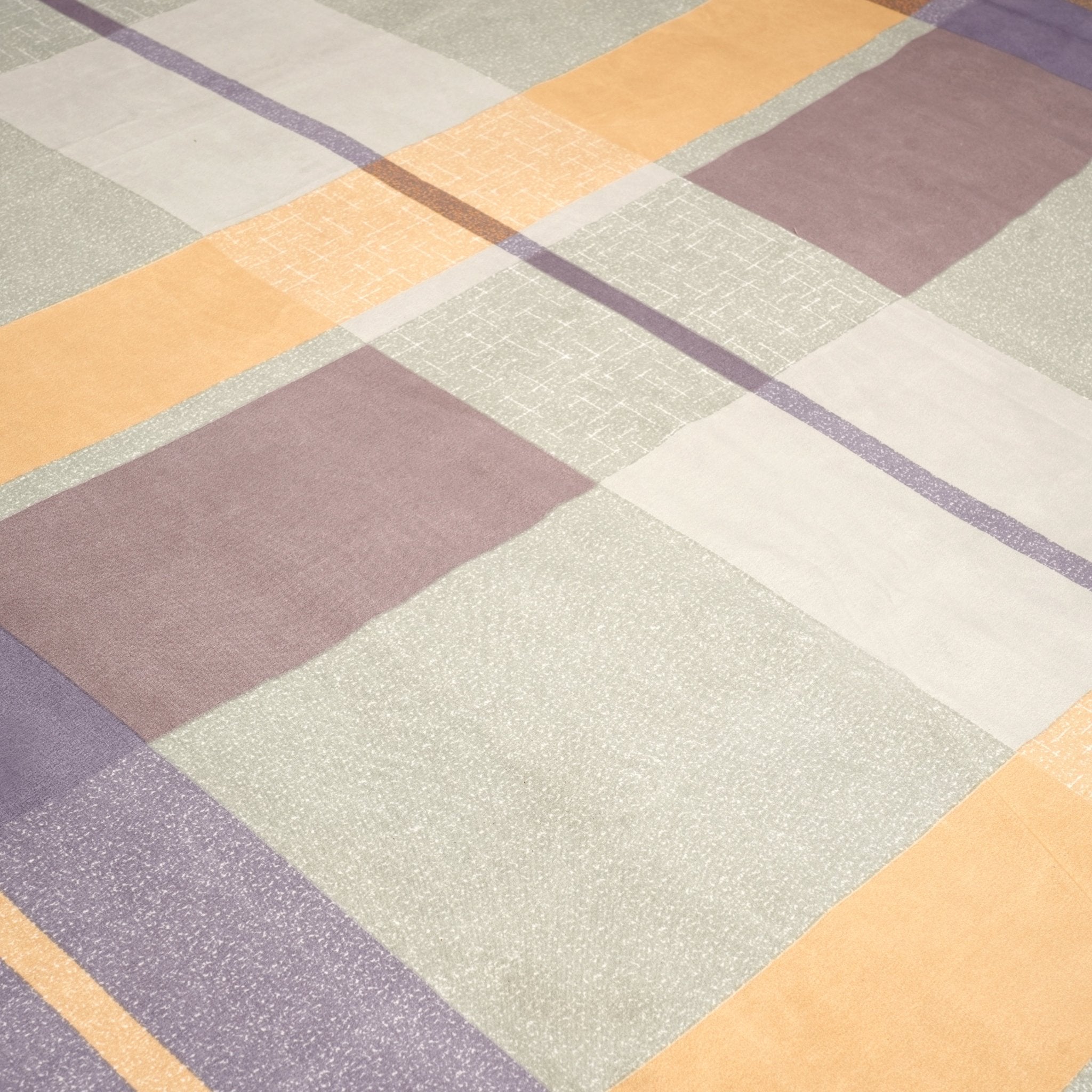 Pastel Plaids Double Bed Sheet Set, 90" x 100" - Coral Slub - 