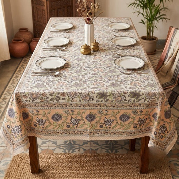 Juhi 6 Seater Dining Table Cover, 100% Cotton, 60" x 90"