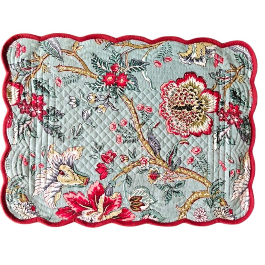 Petal Cascade Reversible Placemats - Coral Slub -