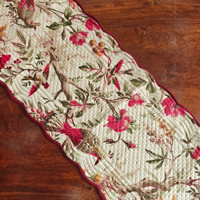 Petal Cascade Reversible Table Runner - Coral Slub - 