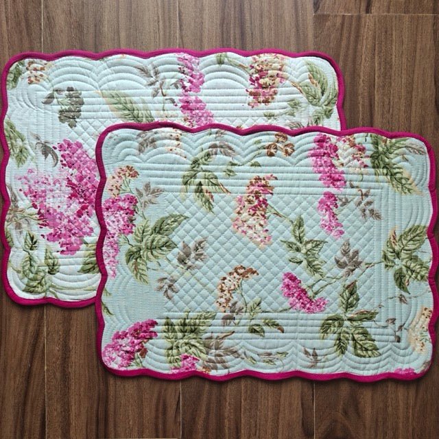 Petal Grove Reversible Placemats Set of 6 - Coral Slub -