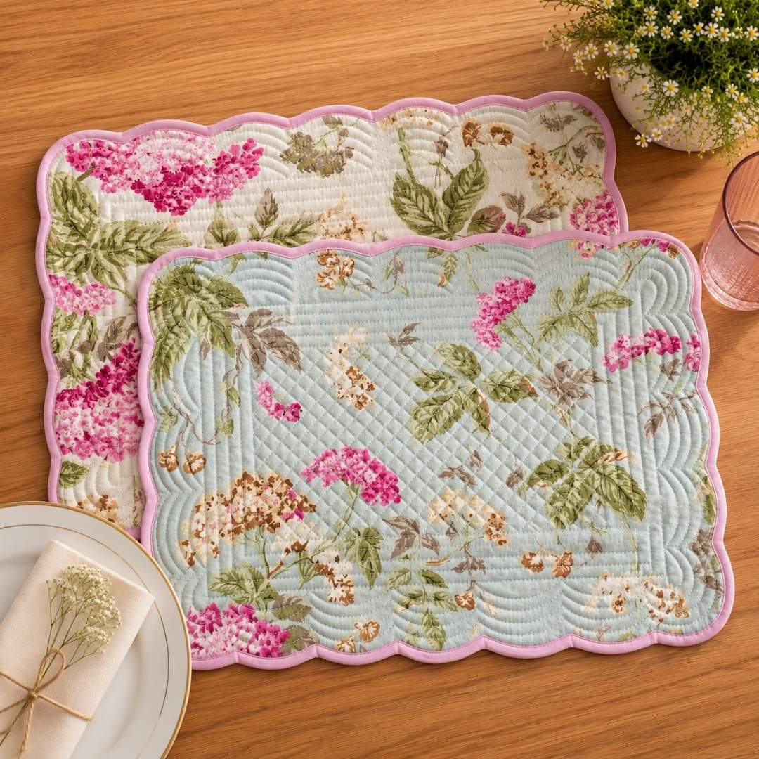 Petal Play Reversible Placemats - Coral Slub -