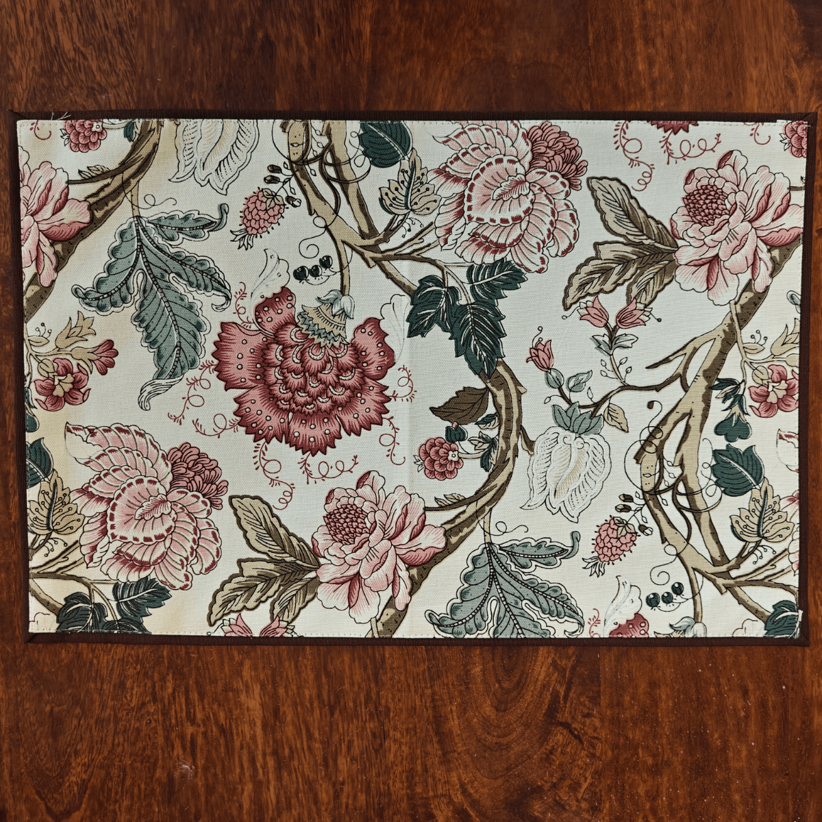 Petal Whisper Printed Placemats – Cotton Canvas – Set of 6, 12" x 18" - Coral Slub - 