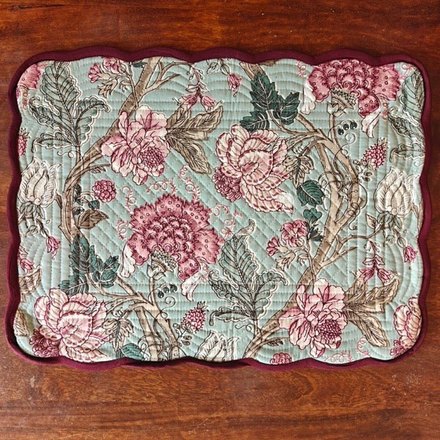 Petal Whisper Reversible Placemats - Coral Slub - 