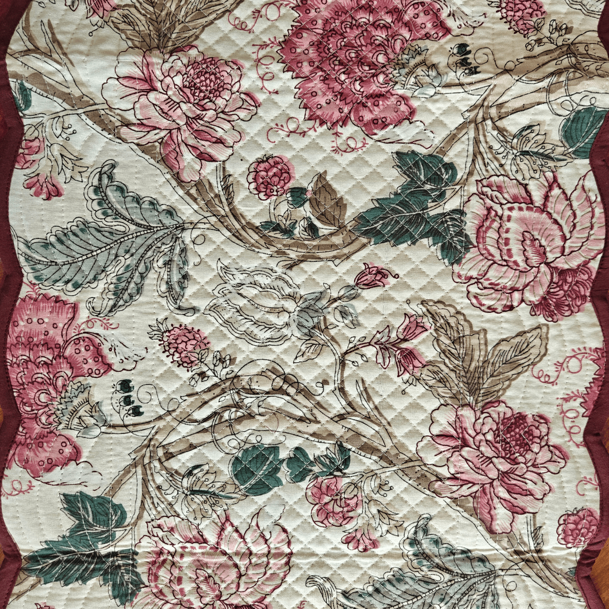 Petal Whisper Reversible Table Runner, 100% cotton, 15" x 72" - Coral Slub - 