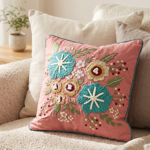 Veda Embroidered Cushion Cover