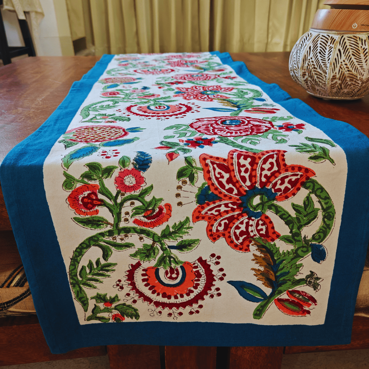 Prakriti Table Runner, 100% cotton, 13" X 72" - Coral Slub - 