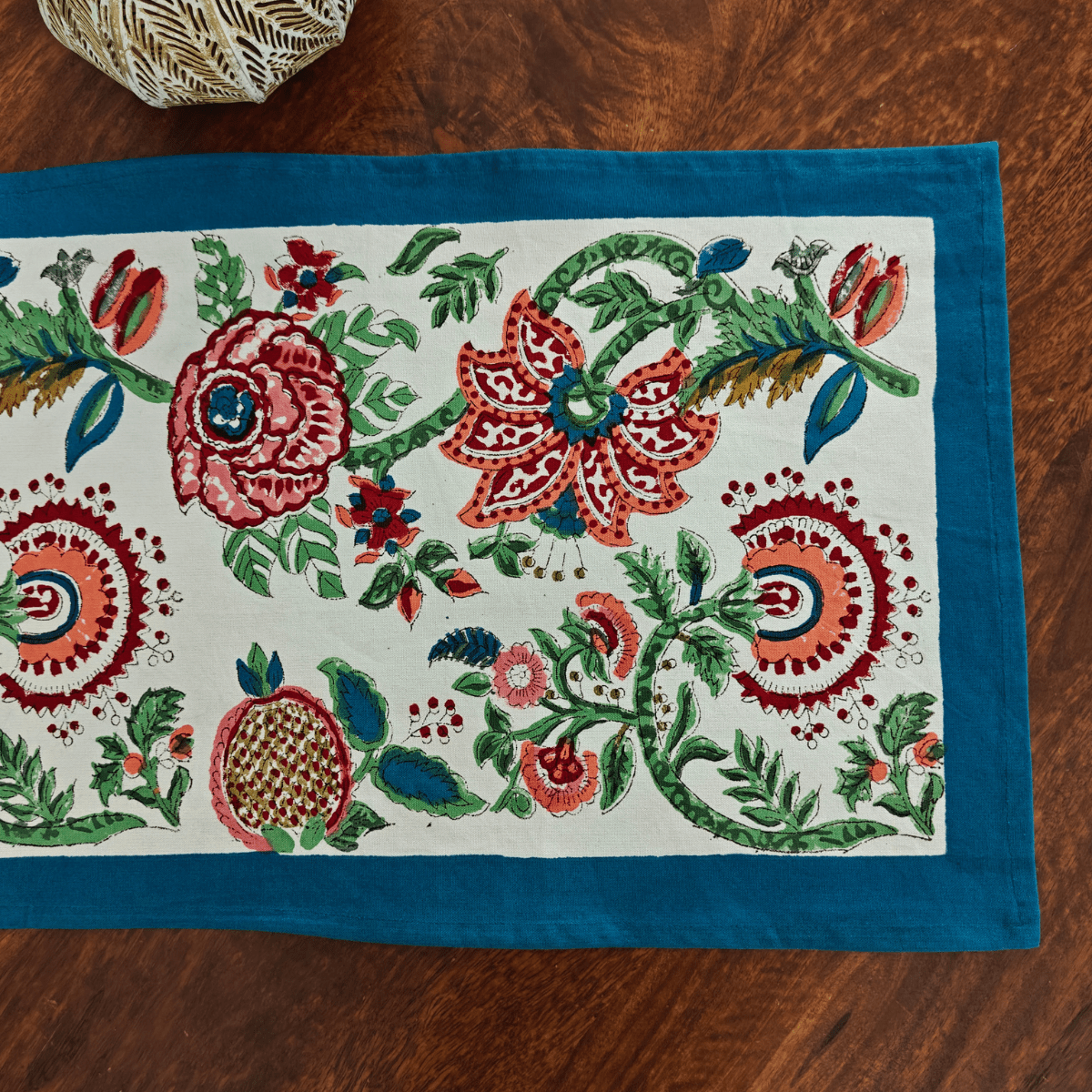 Prakriti Table Runner, 100% cotton, 13" X 72" - Coral Slub - 