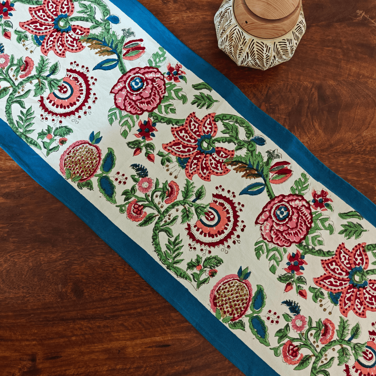 Prakriti Table Runner, 100% cotton, 13" X 72" - Coral Slub - 