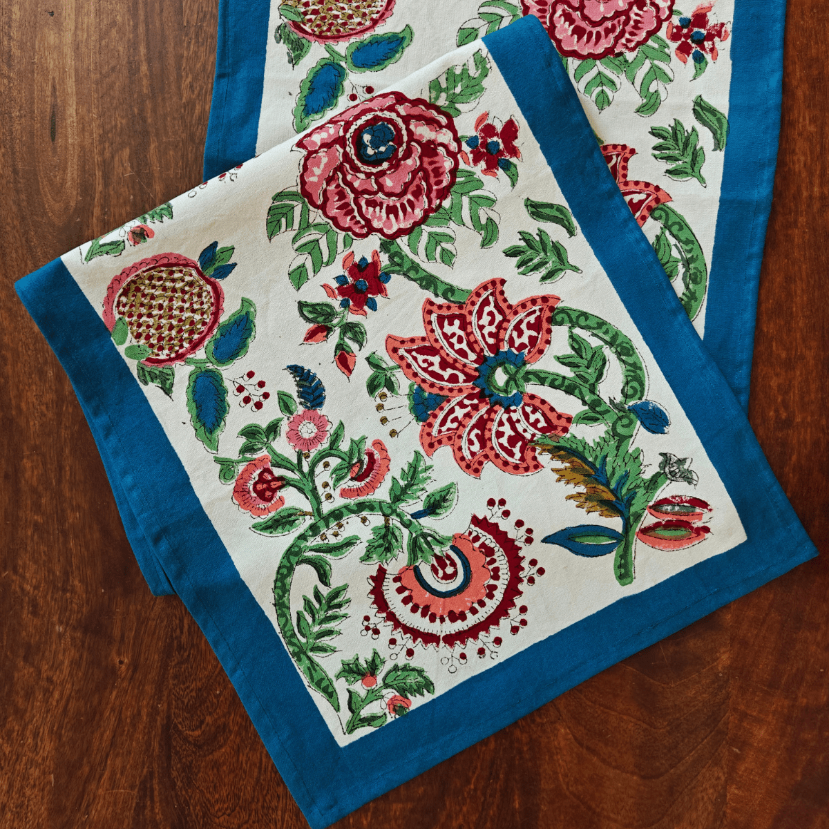 Prakriti Table Runner, 100% cotton, 13" X 72" - Coral Slub - 