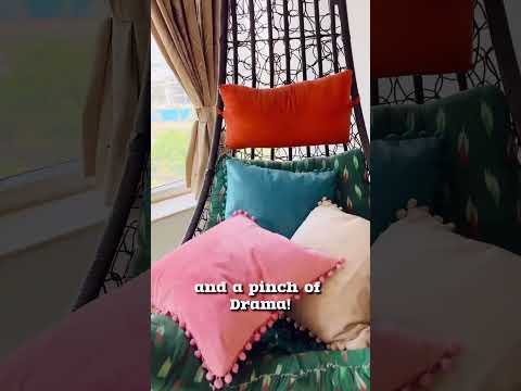 Suede Pompom Beige Cushion Covers, 16" x 16", Pack of 2