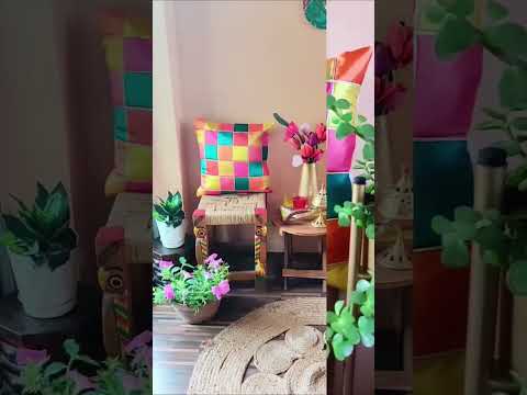 Mosaic Medley Pink Yellow Green Color Cushion Cover, Pack of 2, 16" x 16"