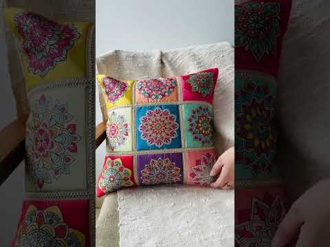 Mandala Auburn Cushion Covers, 16" x 16", Pack of 2