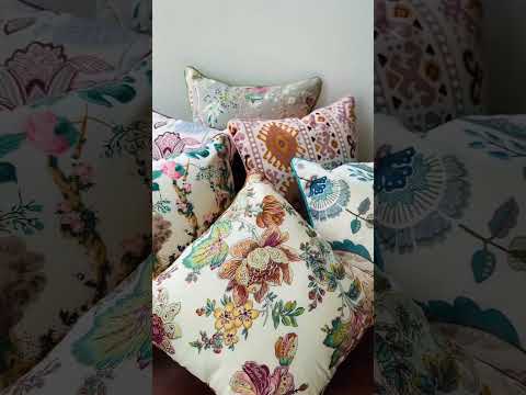 Blue Bloom Cushion Cover, 16" x 16", Pack of 2