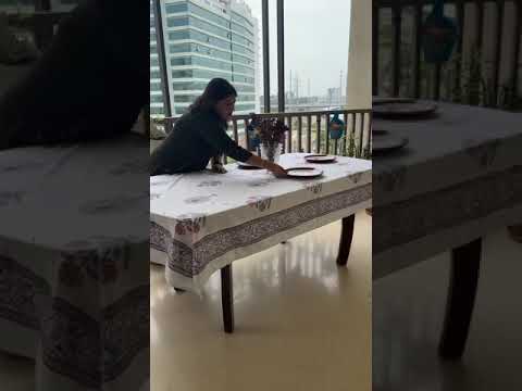 Blossom 6 Seater Dining Table Cover, Block Print, 100% Cotton, 60" x 90"